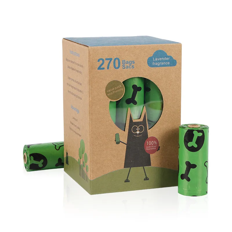 2021 New Style Extra Strong Biodegradable Plastic Dog Pets Poop Bag, Compostable Dog Poop Bag Measures 9*13 Inches