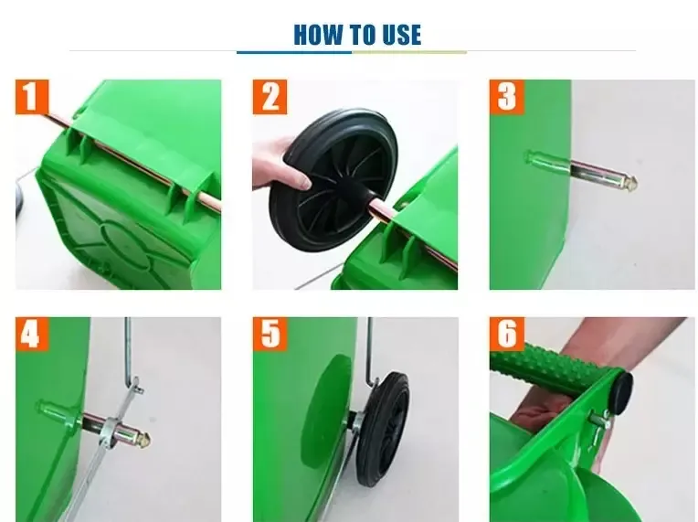 240L Dustbin Plastic Sale Price Garbage Containers Plastic Waste Bin with Wheels OEM