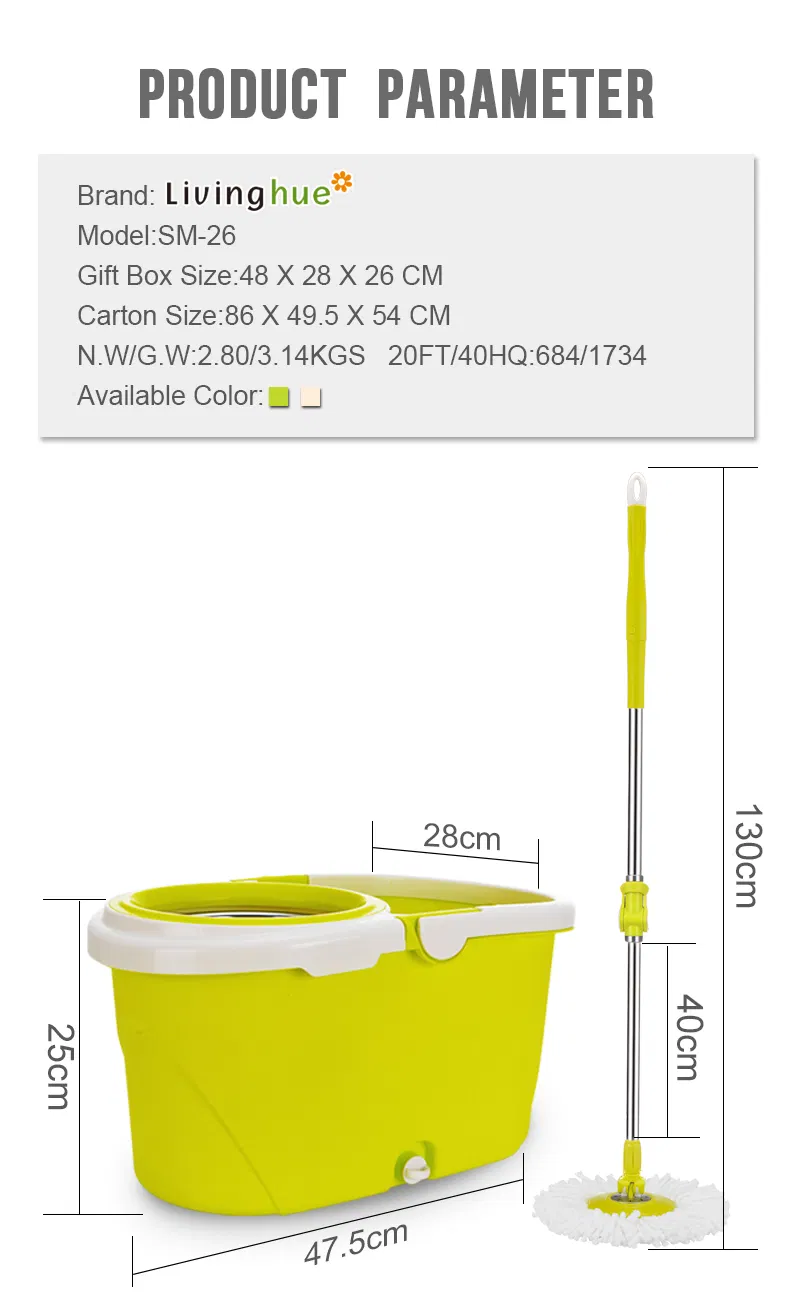 360 Degree Rotating Hand Spin Mop Floor Cleaning Magic Mop with Bucket