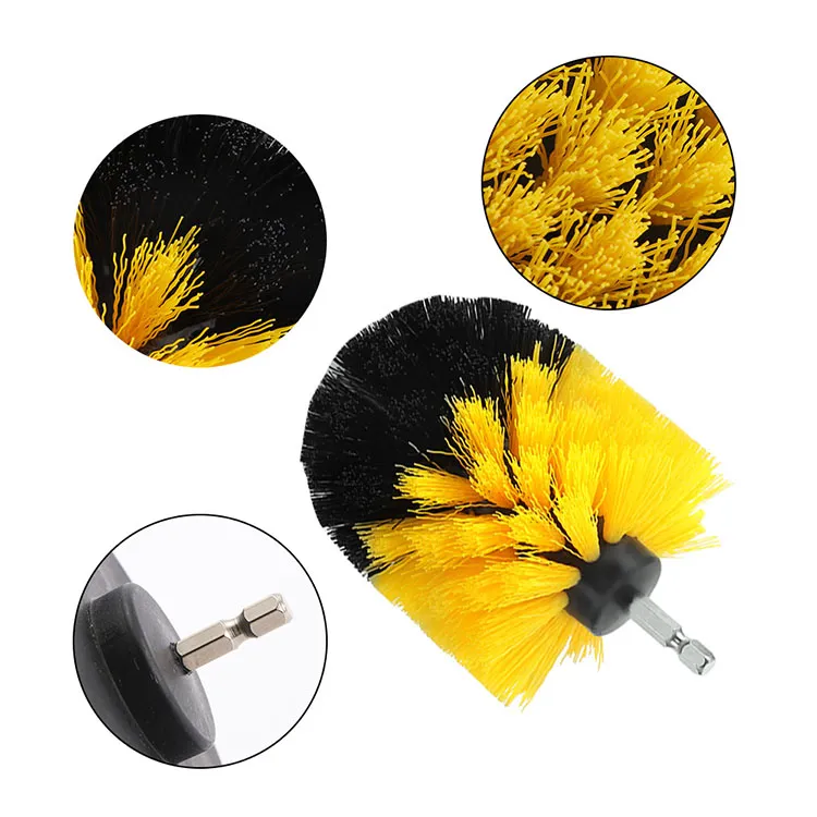 3PCS/Set Electric Car Drill Cleaning Brush Attachments Sets Drill Scrub Brush Kit Power Scrubber for Car Washing Bathroom Toilet