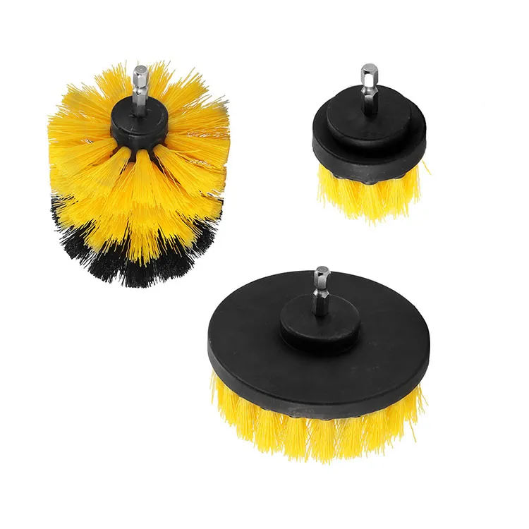 3PCS/Set Electric Car Drill Cleaning Brush Attachments Sets Drill Scrub Brush Kit Power Scrubber for Car Washing Bathroom Toilet