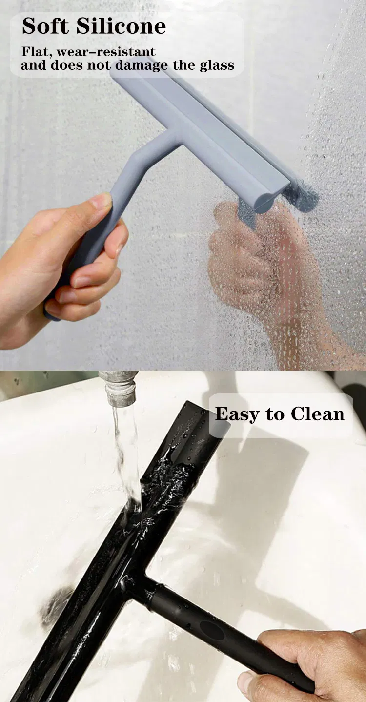 8.2inch Shower Squeegee with Silicone Blade for Bathroom Cleaner Glass Wiper