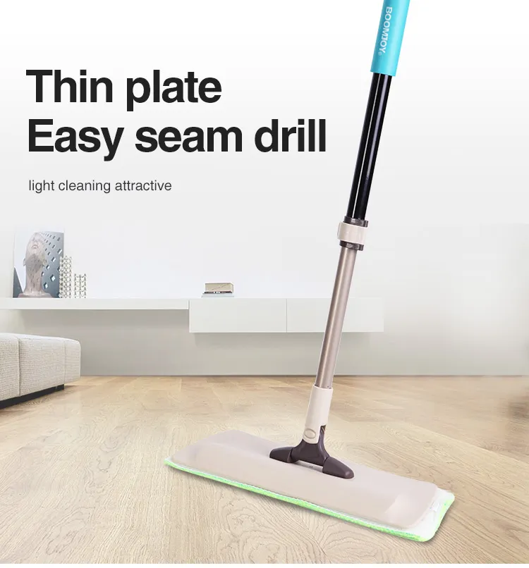 Boomjoy Attractive and Durable Longer Foam Remove Stains Easily Hook and Loop Microfiber Flat Mop