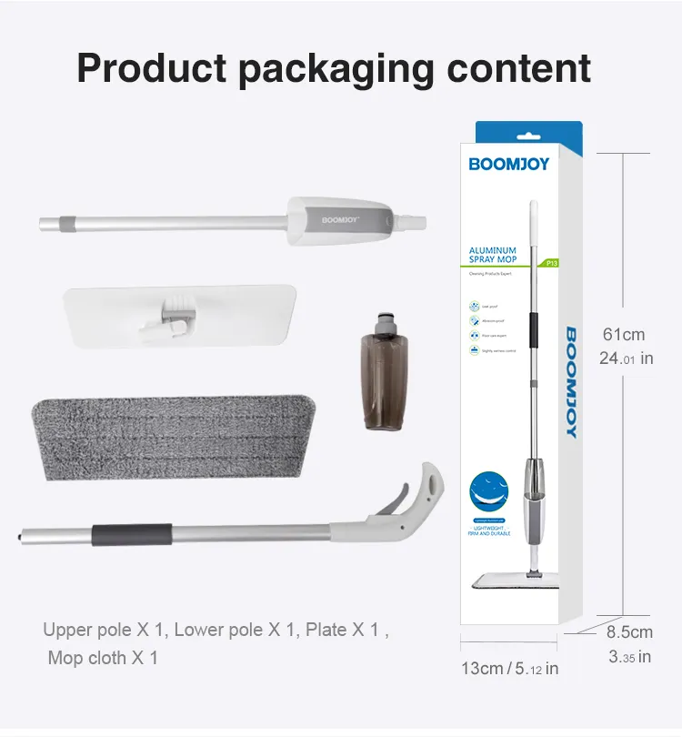 Boomjoy Easy to Dry Spray Mop Lightly Wetness to Clean Flat Mop