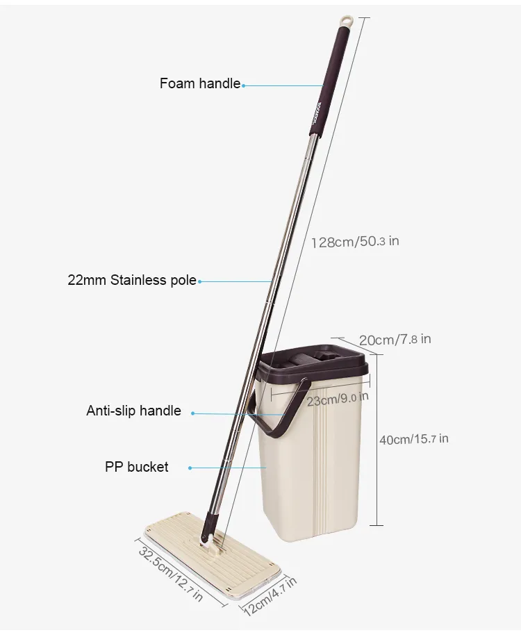 BOOMJOY Mop Squeezer More Easily Hand Free Flat Mop