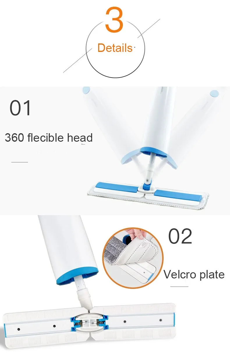 Boomjoy Squeegee Water Easily Spinning Mop Sets Spin Dry Mop