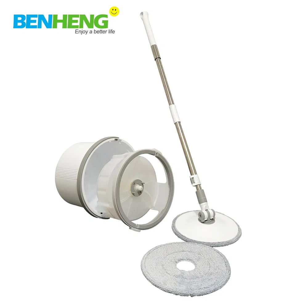 BSCI Factory New Generation Clean Dirty Separated Microfiber Round Mop Spin 360 Flat Mop Bucket Floor Wet Cleaning Mop