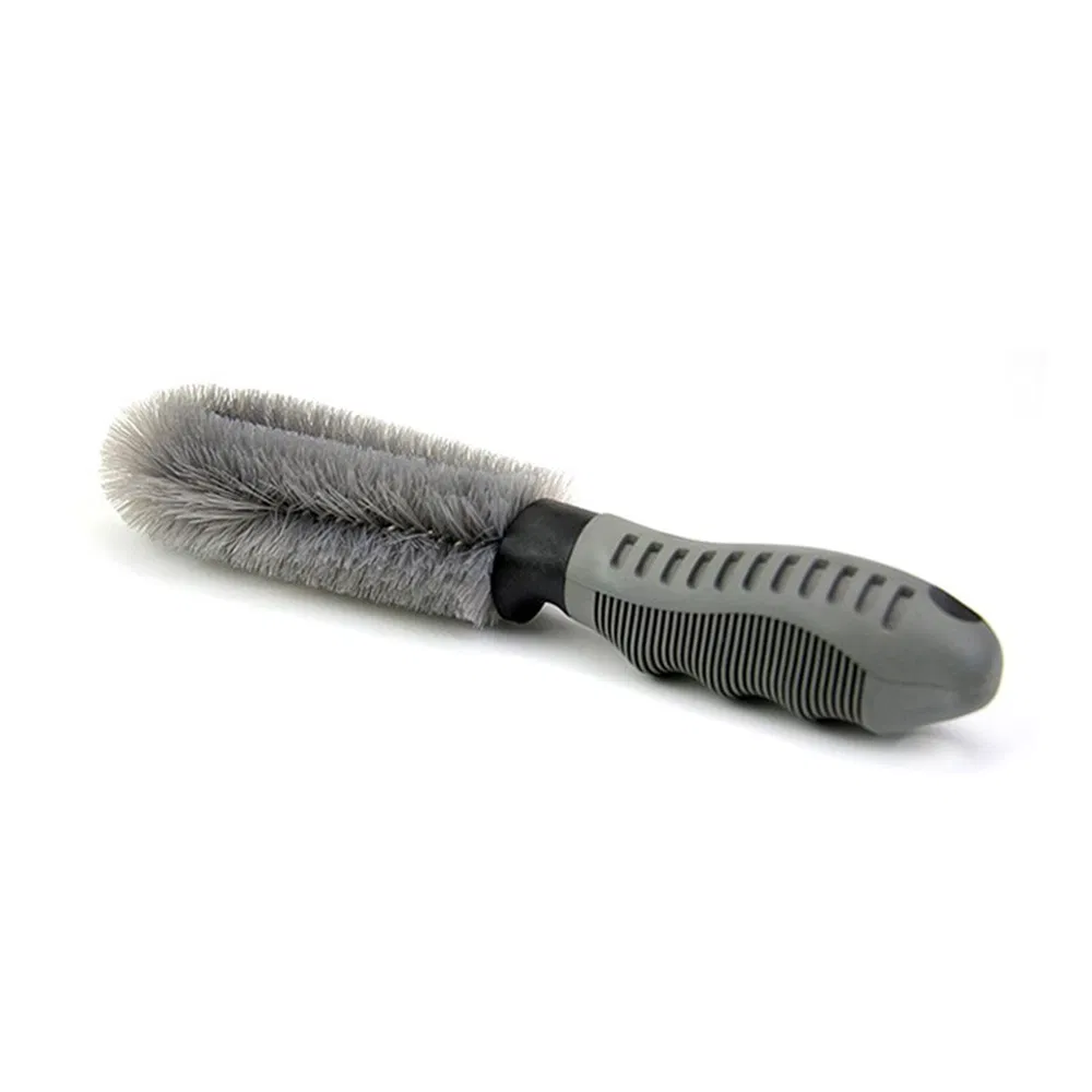 Car Wheel Cleaning Brush Tool Tire Washing Cleaner Type Alloy Soft Bristle Cleaner (Gray) Esg13045