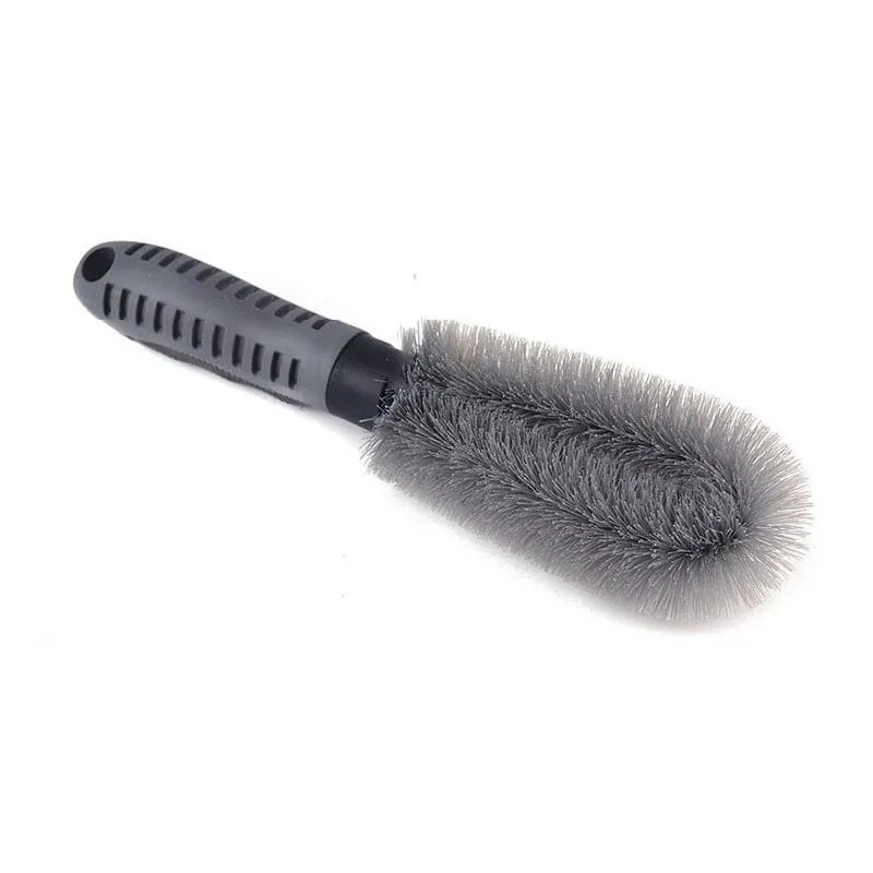 Car Wheel Cleaning Brush Tool Tire Washing Cleaner Type Alloy Soft Bristle Cleaner (Gray) Esg13045