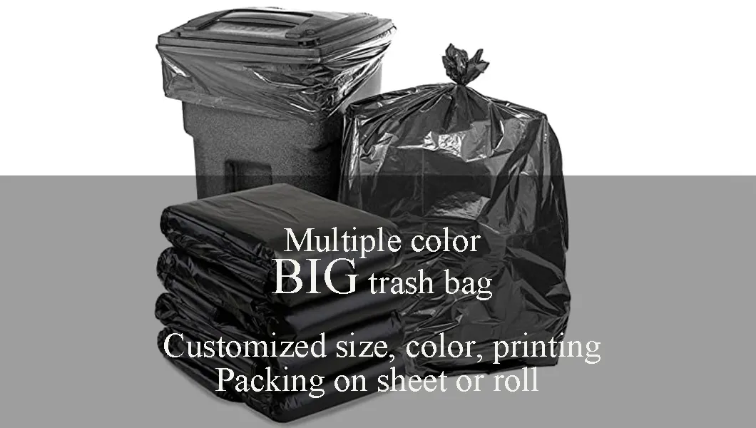 Cheap HDPE LDPE Can Liner Black Plastic PE Garbage Bag Trash Bag