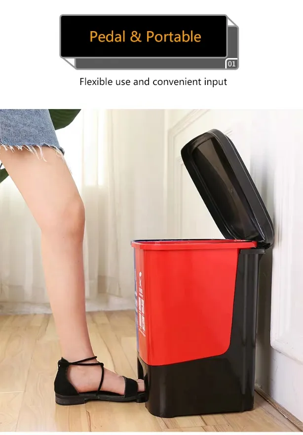 Custom 20L 30L 60L Double Foot Pedal Plastic Rubbish Waste Bin
