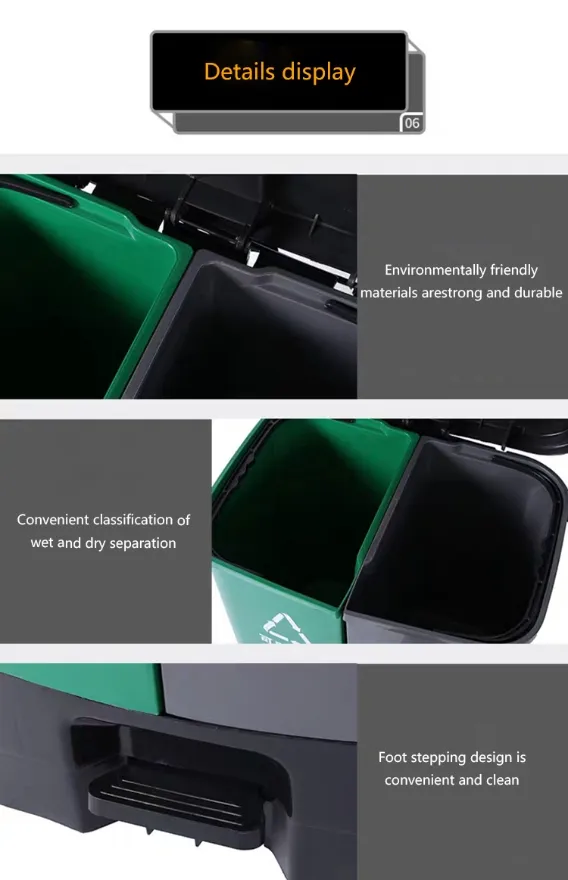 Custom 20L 30L 60L Double Foot Pedal Plastic Rubbish Waste Bin