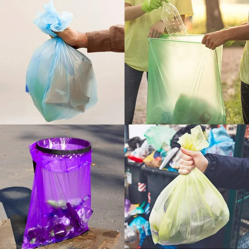 Different Polythene Gallon Small Plastic Carry Bags Trash Can Bin Liners