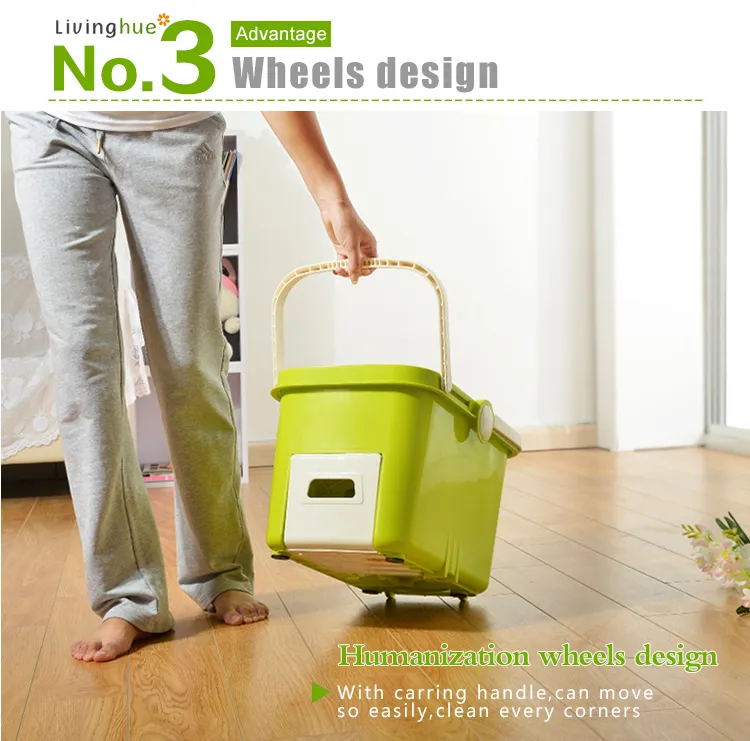 Easily Assemble 360 Spin Magic Mop Floor Cleaning Microfiber Spin Mop Bucket Set