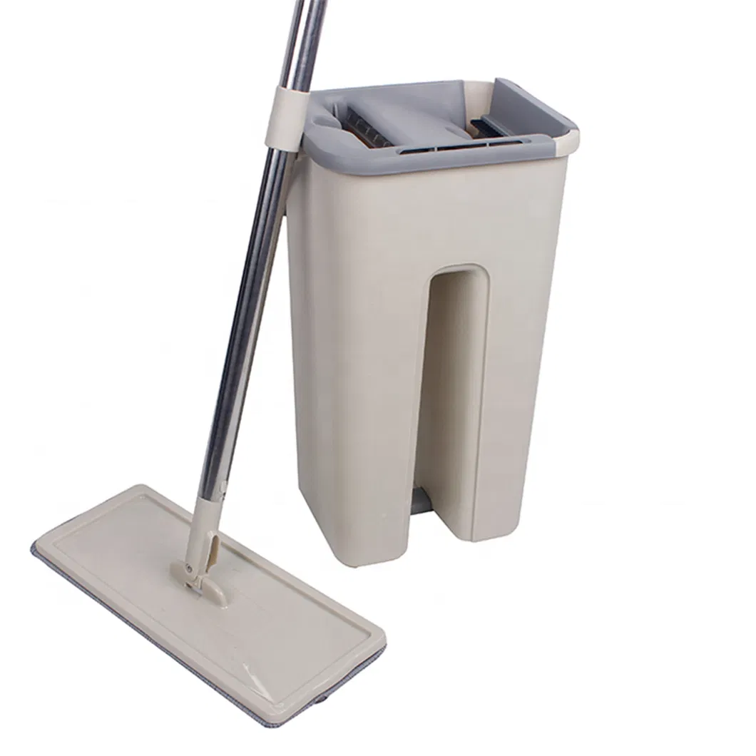 Easily Self Hand Free Cleaning Squeeze Flat Mop with Bucket