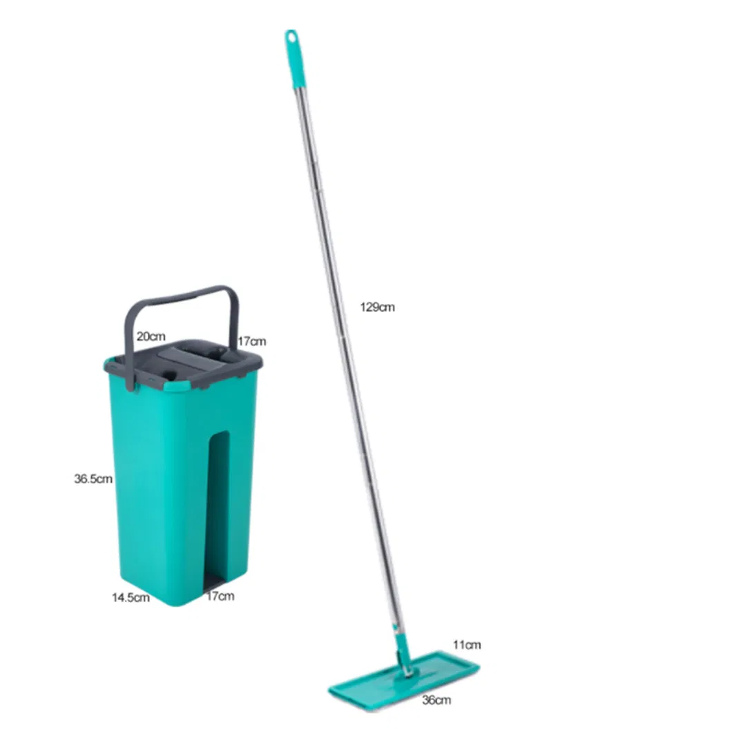 Easily Self Hand Free Cleaning Squeeze Flat Mop with Bucket