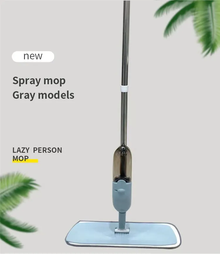 Easy Cleaning Tool Stainless Steel Handle Microfiber Floor Flat Water Spin Spray Mop with Reusable Microfiber Pads