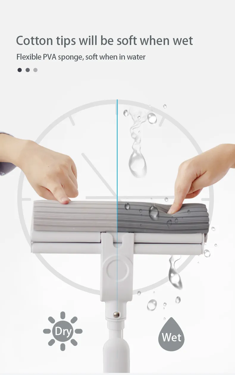 Factory Production Quick Clean PVA Mop 27cm Sponge Double Roller Refill Head Cleaning Product