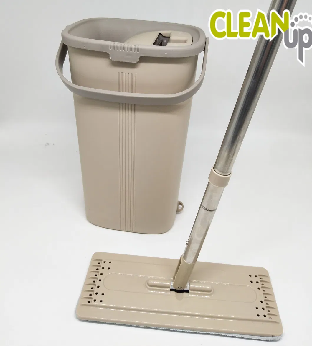 Flat Floor Mop and Bucket Set with Hands Free Squeeze Mop for Home Floor Cleaning Flat Floor Mop