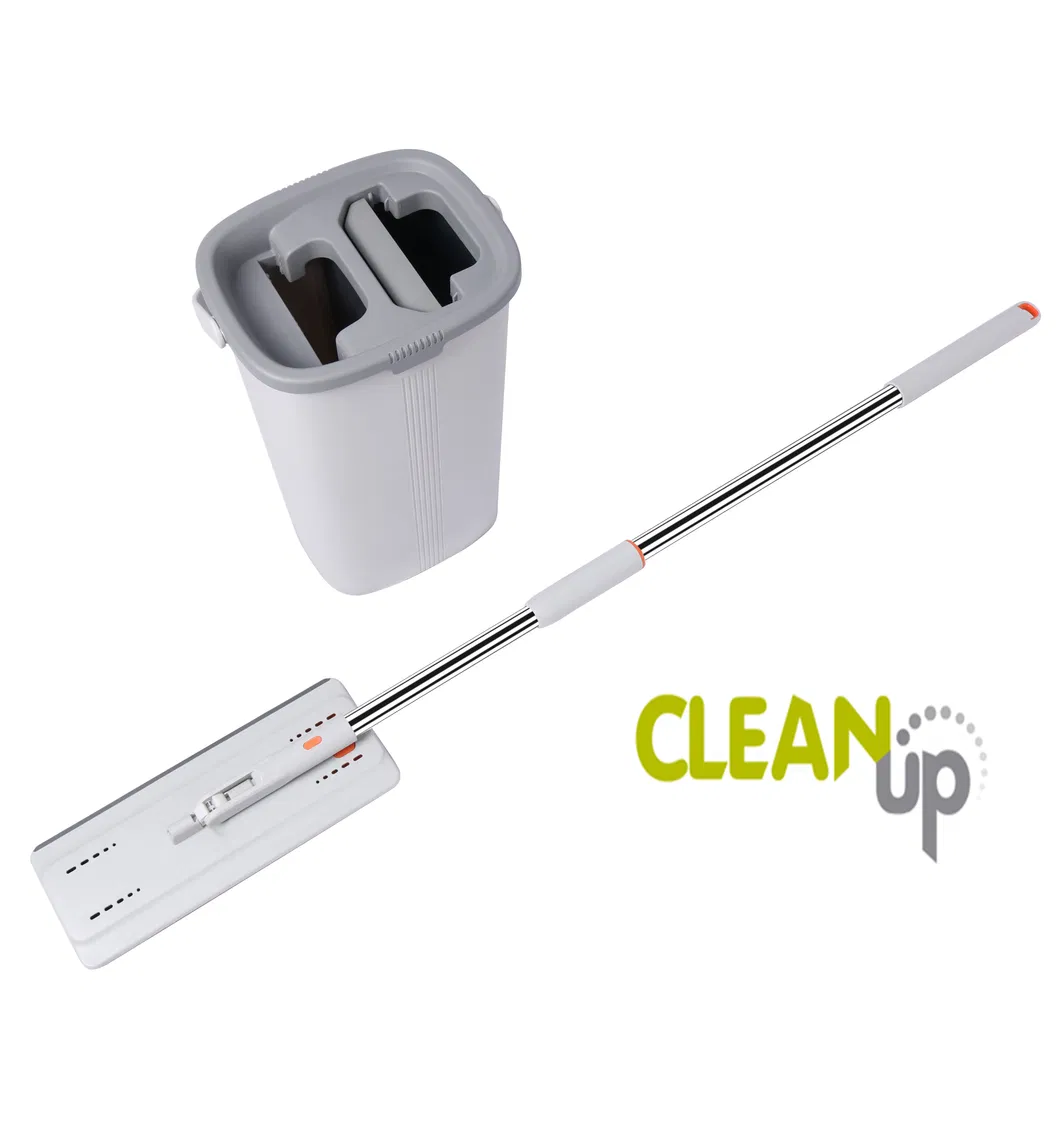 Flat Floor Mop and Bucket Set with Hands Free Squeeze Mop for Home Floor Cleaning Flat Floor Mop