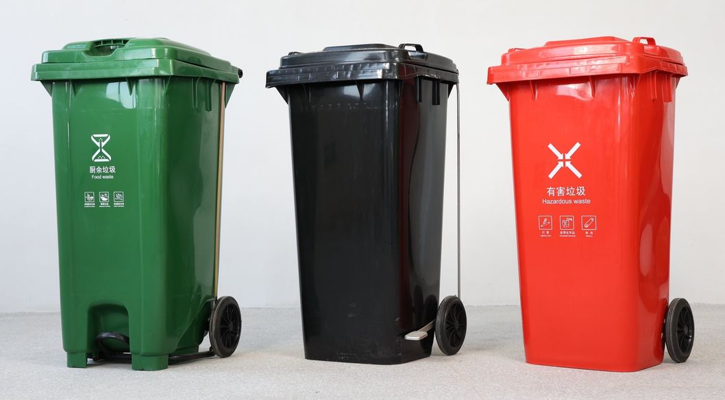 Green Yellow Color Garbage Bin 13 Gallon Trash Can 120 Liter Plastic Dustbin