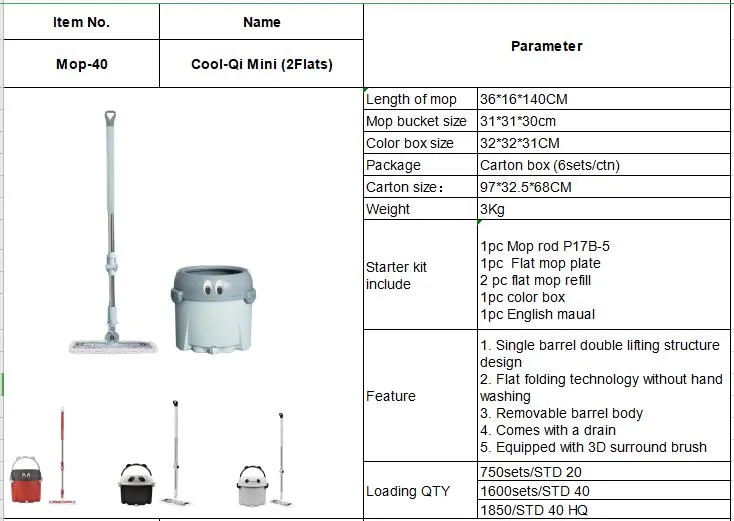 High Quality Best Price Industrial Household Round 360 Spin Easy Squeeze Magic Cleaning Bucket and Mop