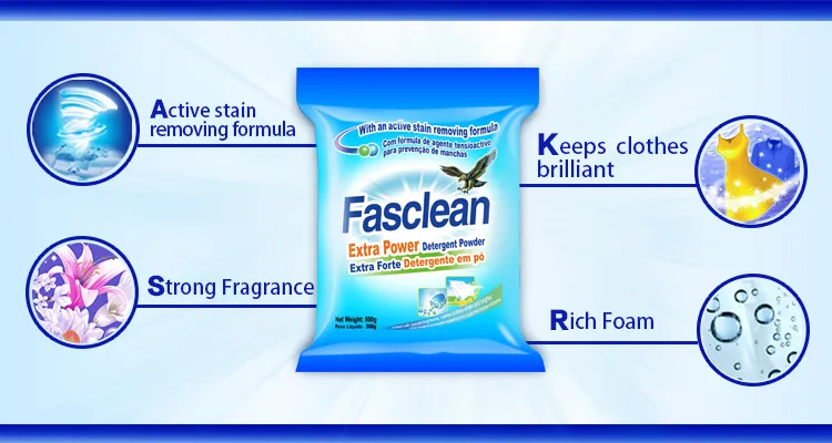 Highly Active Formula Rich Foam Fasclean Laundry Washing Powder 50g