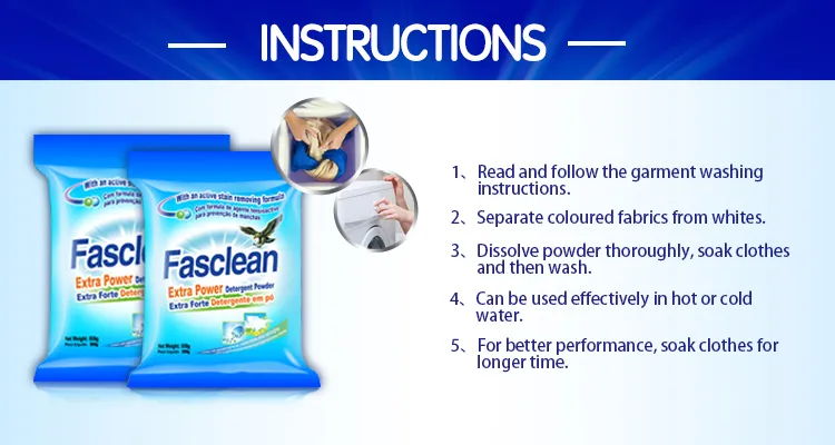 Highly Active Formula Rich Foam Fasclean Laundry Washing Powder 50g