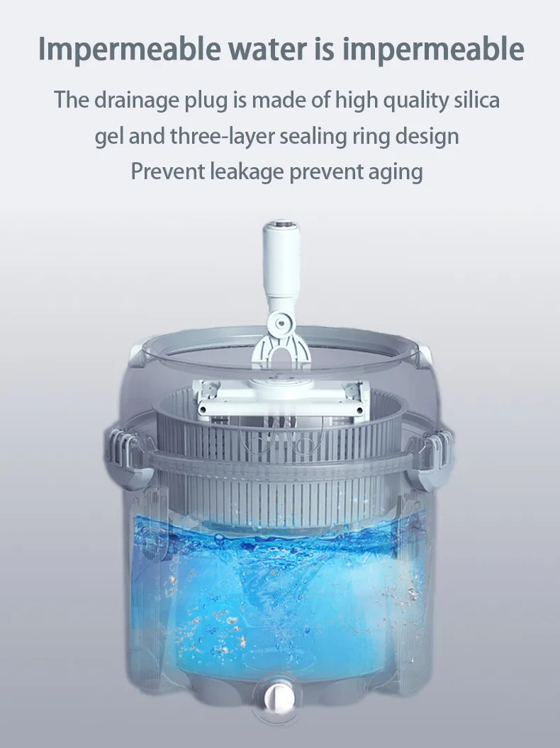 Homettler New Microfiber 360 Spin Wash Flat Mop Bucket for Floor Cleaning Magic Mop