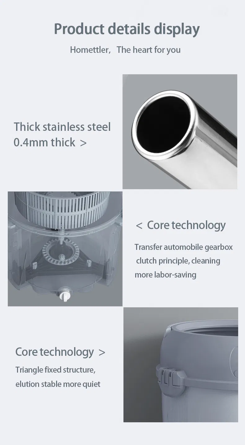 Homettler New Microfiber 360 Spin Wash Flat Mop Bucket for Floor Cleaning Magic Mop