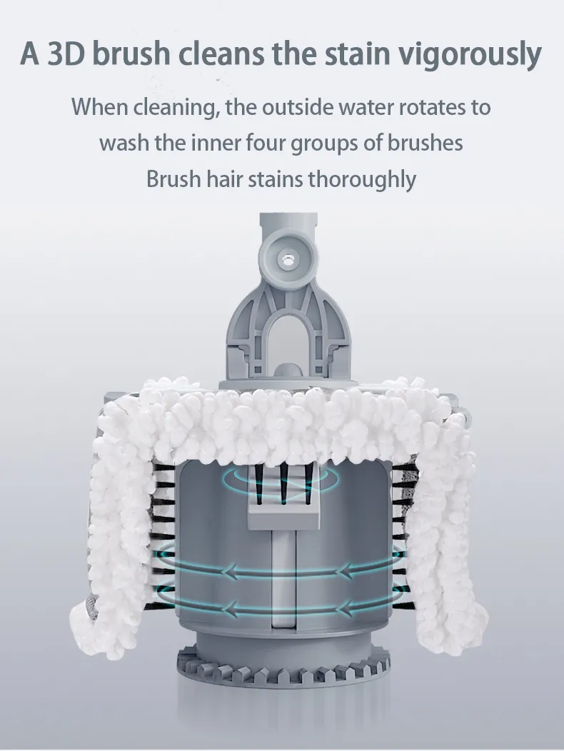 Homettler New Microfiber 360 Spin Wash Flat Mop Bucket for Floor Cleaning Magic Mop