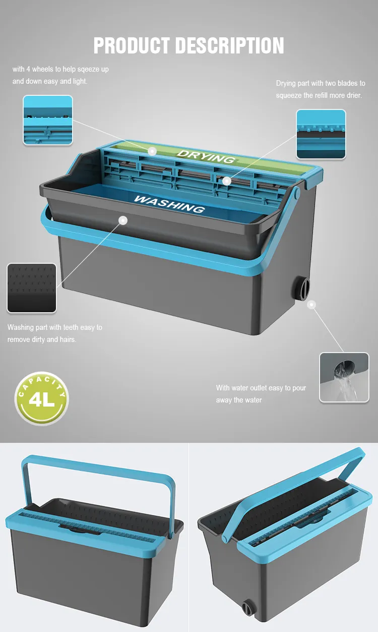 Hot Products Now in The Market New Design Patent Cleaning Product Hand Free Microfiber Flat Squeeze Mop and Bucket