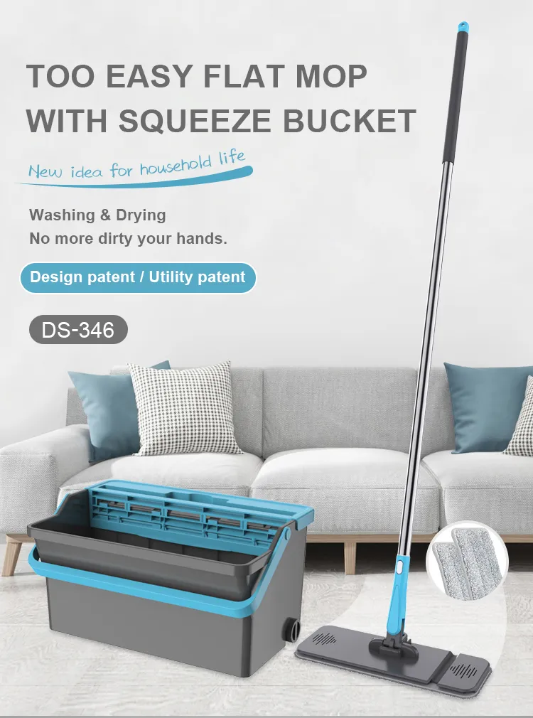 Hot Products Now in The Market New Design Patent Cleaning Product Hand Free Microfiber Flat Squeeze Mop and Bucket