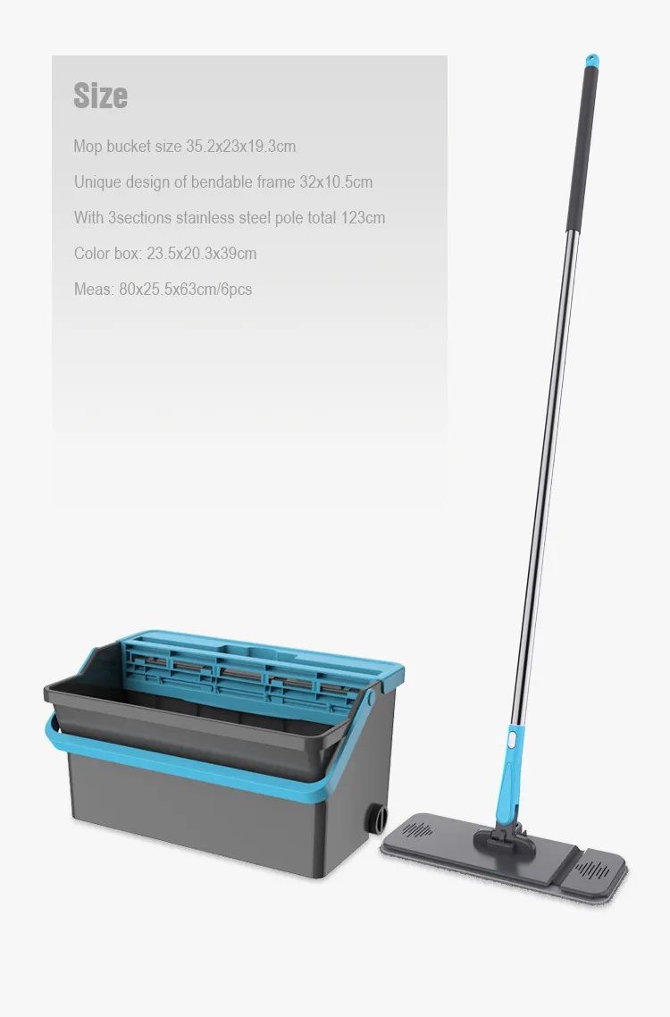 Hot Products Now in The Market New Design Patent Cleaning Product Hand Free Microfiber Flat Squeeze Mop and Bucket