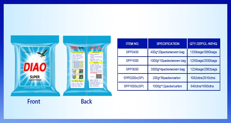 Hot Sale Diao Brand Highly Active Super Non-Phosphorus Laundry Powder