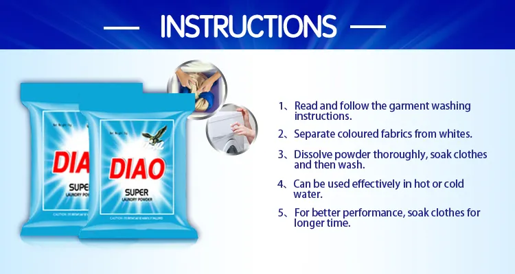 Hot Sale Diao Brand Highly Active Super Non-Phosphorus Laundry Powder