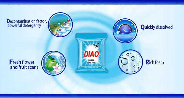 Hot Sale Diao Brand Highly Active Super Non-Phosphorus Laundry Powder