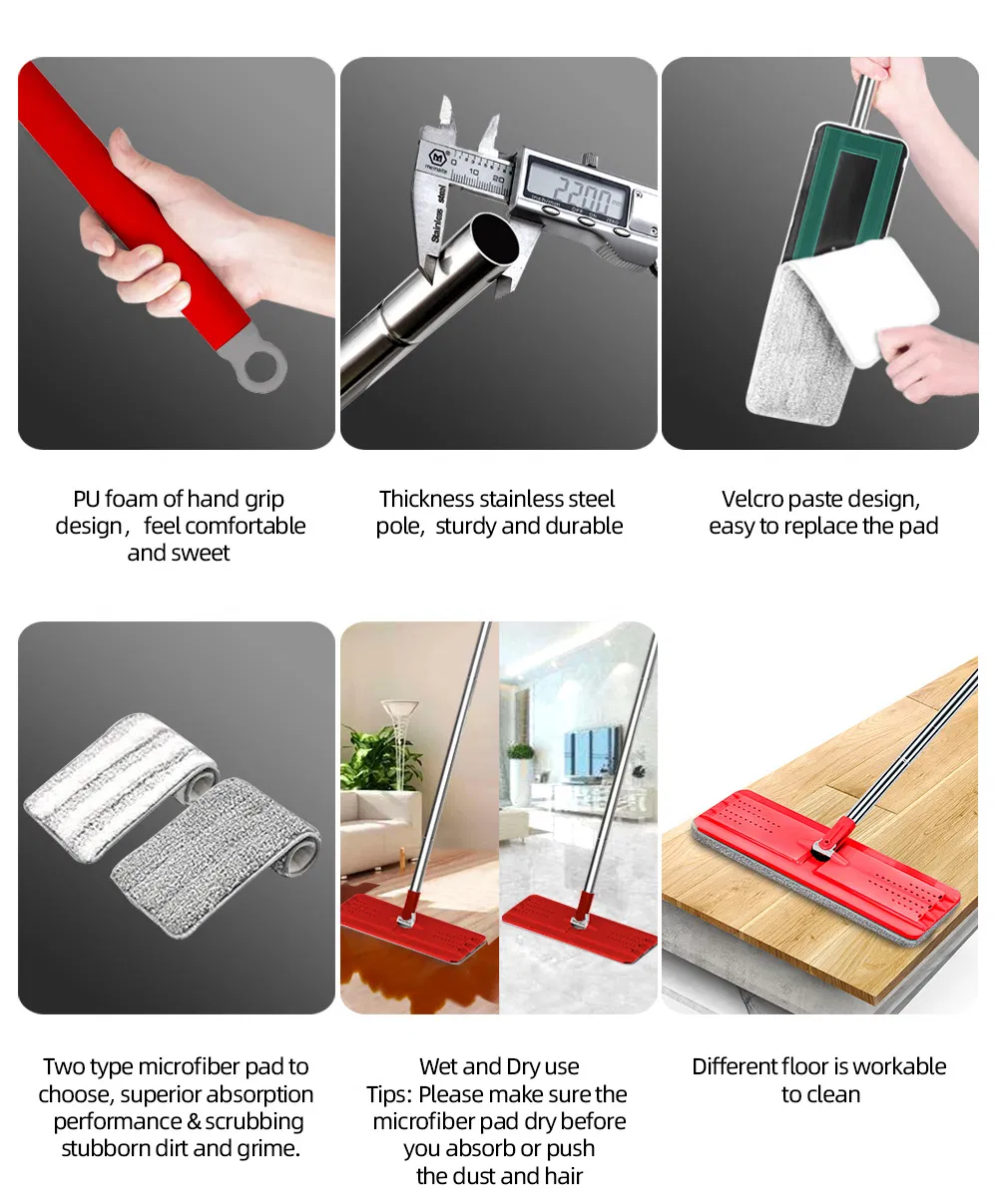 Hot Sale Home Cleaning Products Flat Mop with Bucket