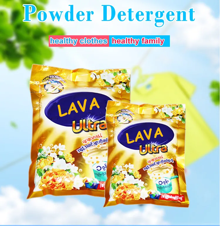 Household Rich Foam Lessive En Poudre and Laundry Washing Powder
