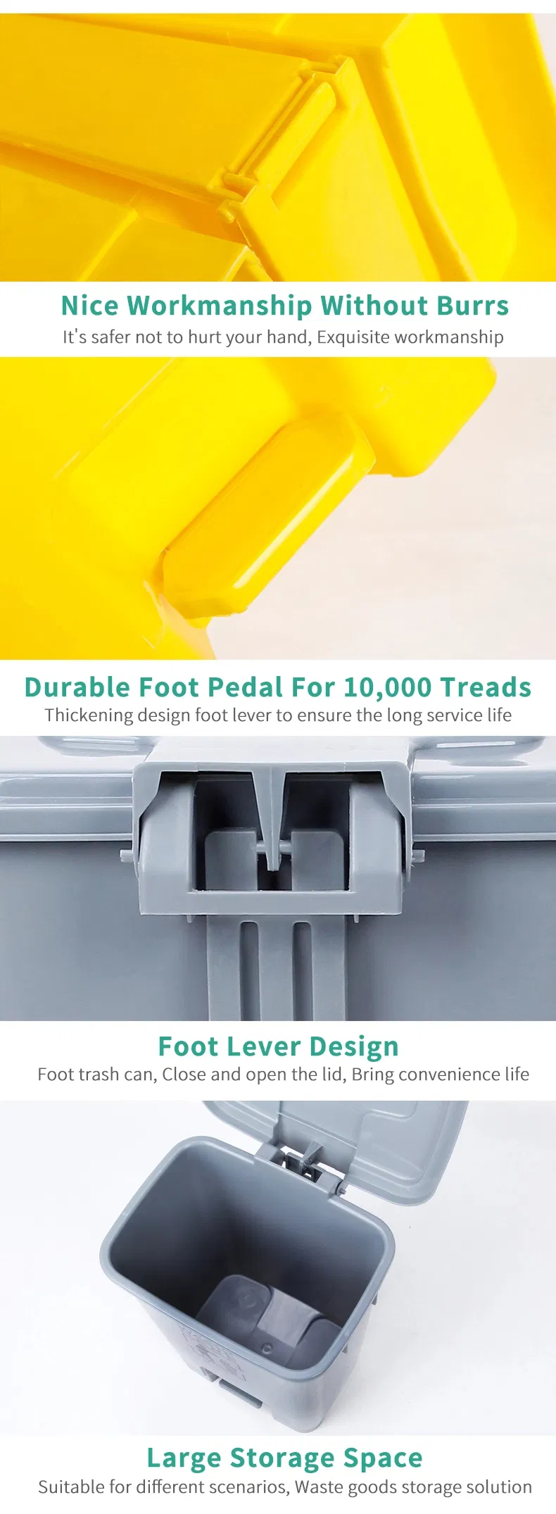 Kitchen Plastic Waste Bin Indoor Trash Can Trash Bin Dust Bin Trash Can 25L Mv-25A-1