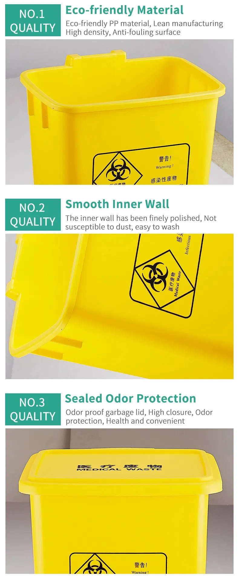 Kitchen Plastic Waste Bin Indoor Trash Can Trash Bin Dust Bin Trash Can 25L Mv-25A-1