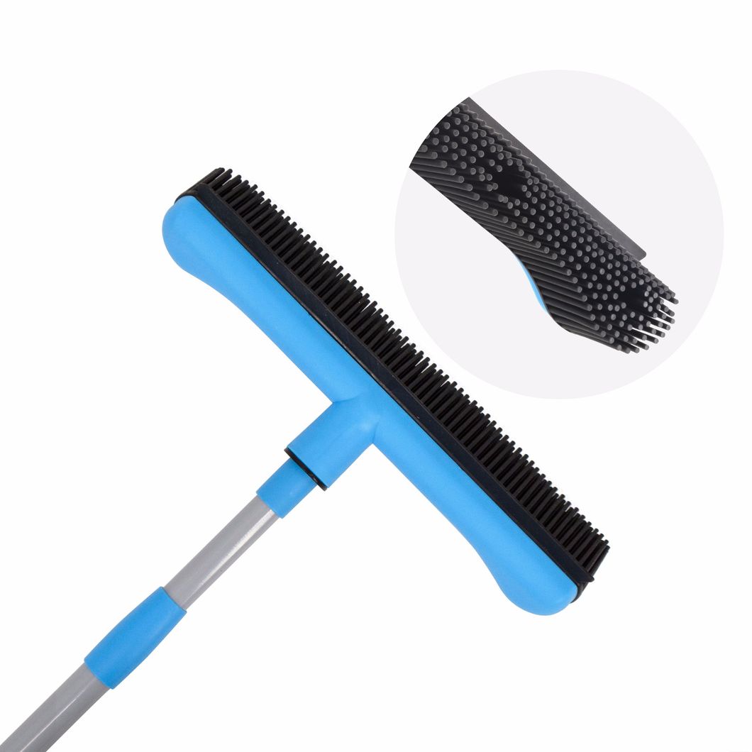 Long Handle Carpet Rake Floor Brush Pet Hair Squeegee Broom