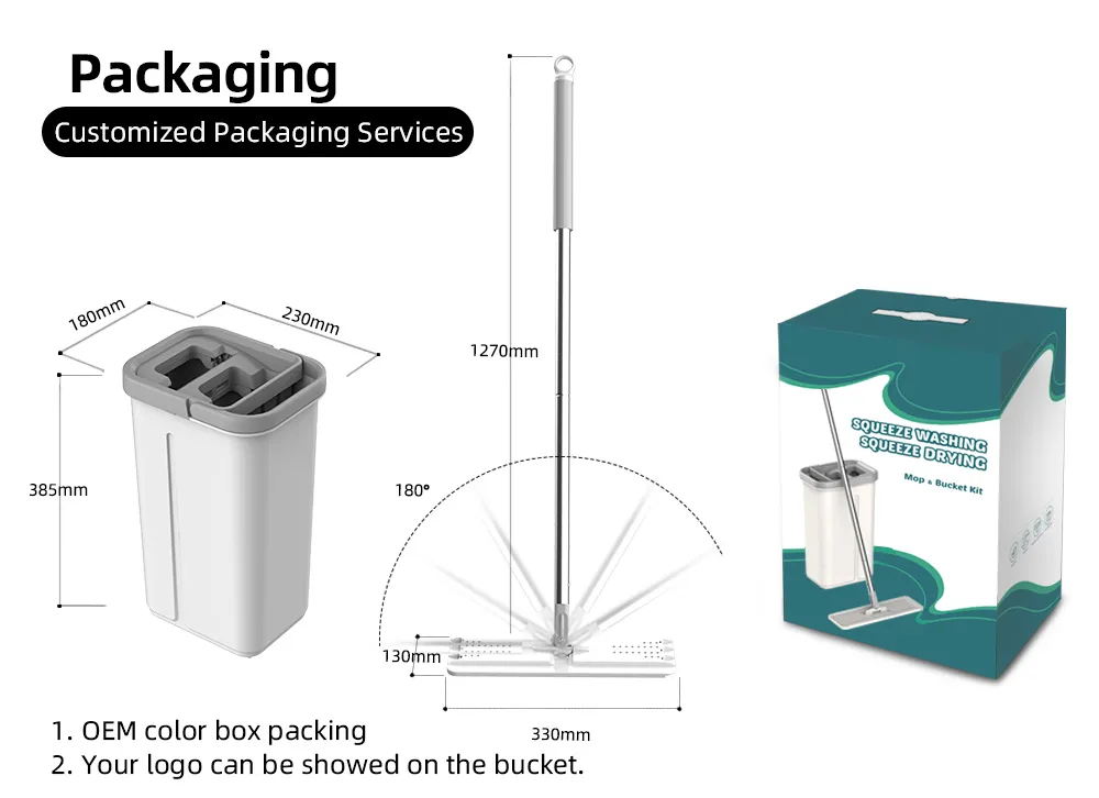 Magic Mop Microfiber Mop Floor Mop Cleaning Tools Cleaning Products Pedal 360 Spin Mop Squeeze Mop Bucket System Flat Mop