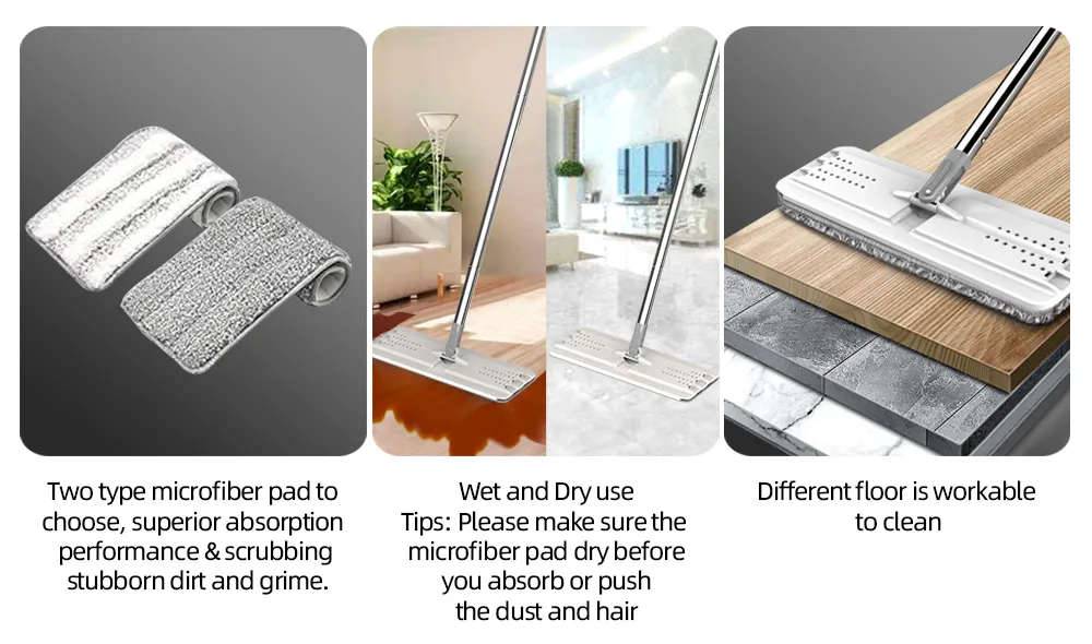 Magic Mop Microfiber Mop Floor Mop Cleaning Tools Cleaning Products Pedal 360 Spin Mop Squeeze Mop Bucket System Flat Mop