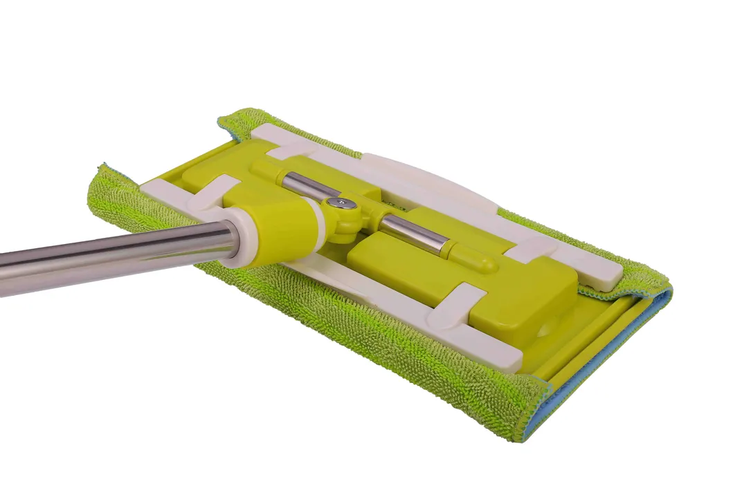 Microfiber Flat Mop with Telescopic Handle Clap Holder Rubber Coated Household Mop