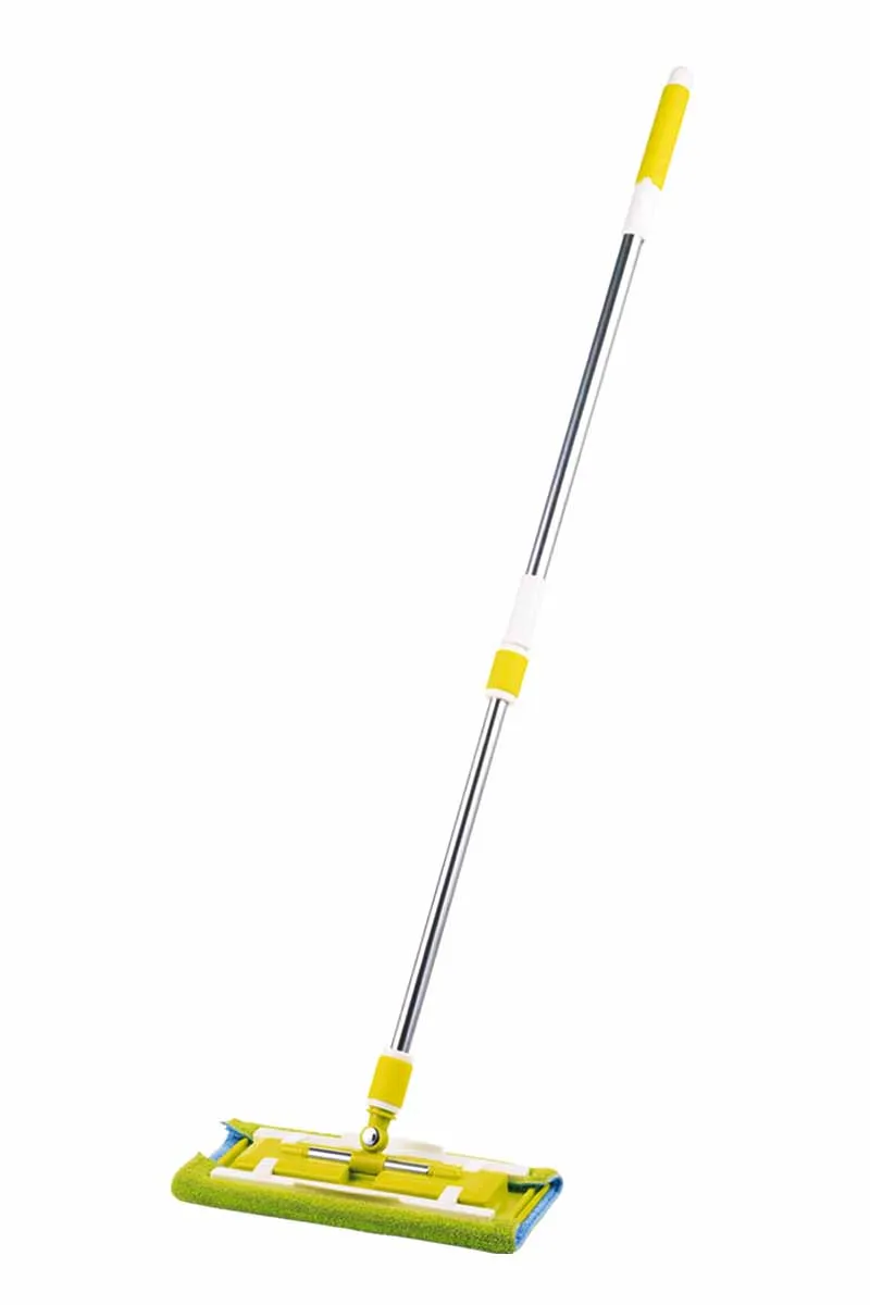 Microfiber Flat Mop with Telescopic Handle Clap Holder Rubber Coated Household Mop