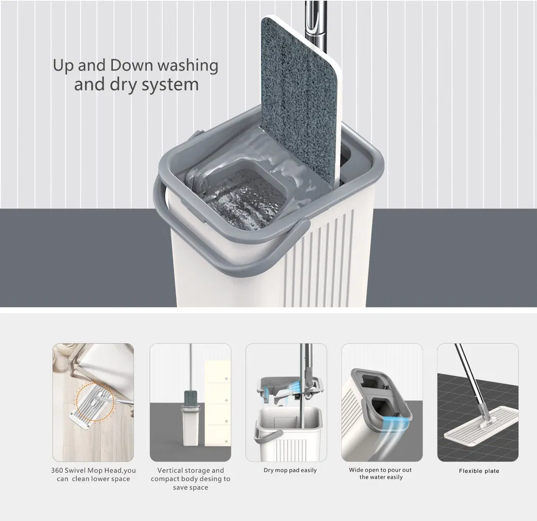 Newclear 15 Factory Wholesale Home Cleaning Product Flat Mop with Bucket