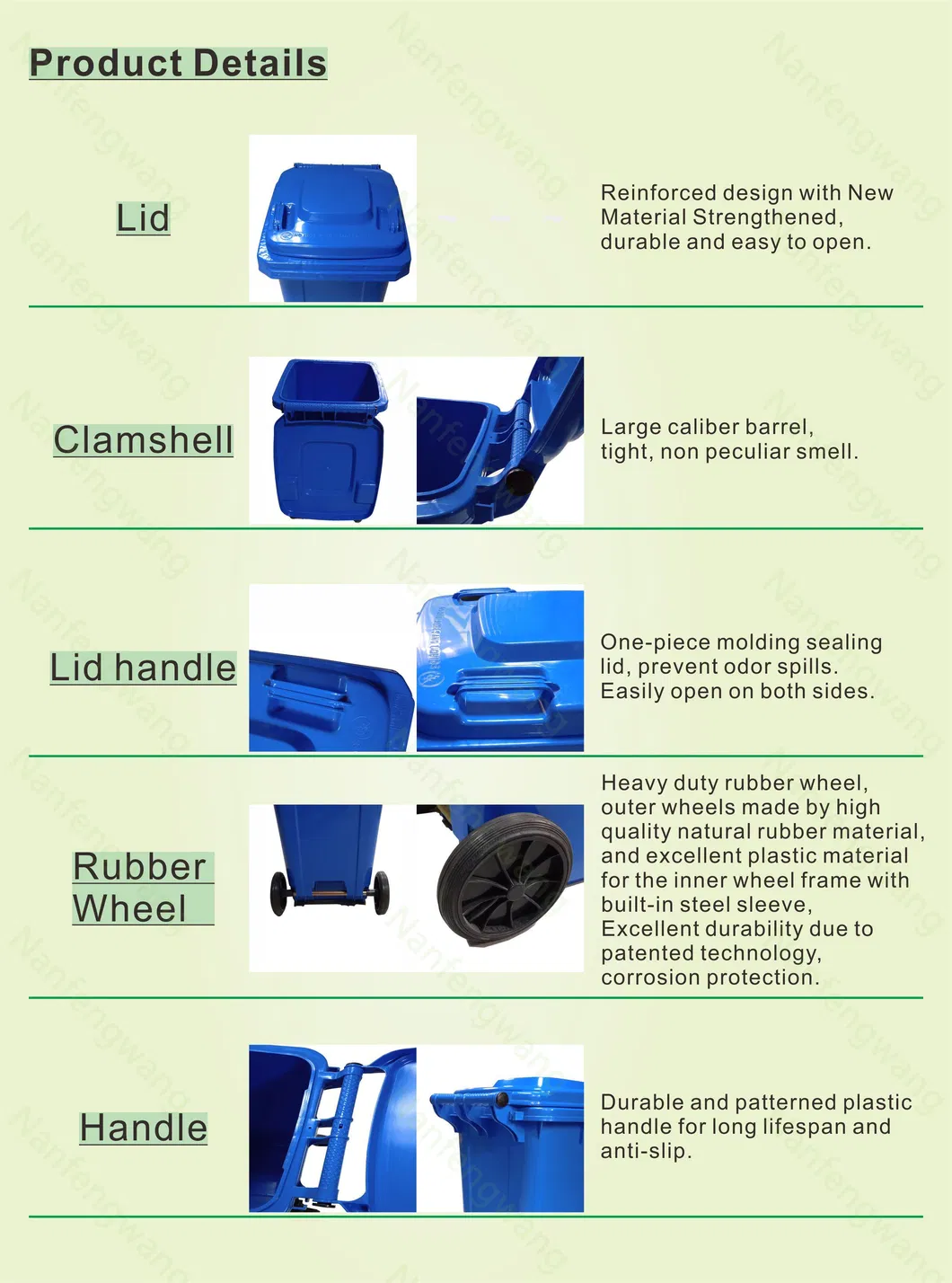 Outdoor and Indoor Plastic Dust Waste Rubbish Bin for Apartment Use