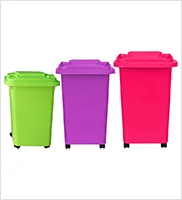 Plastic Dustbin 240L Plastic Waste Bins with Two Wheels Trash Can Waste Container Mv-240A