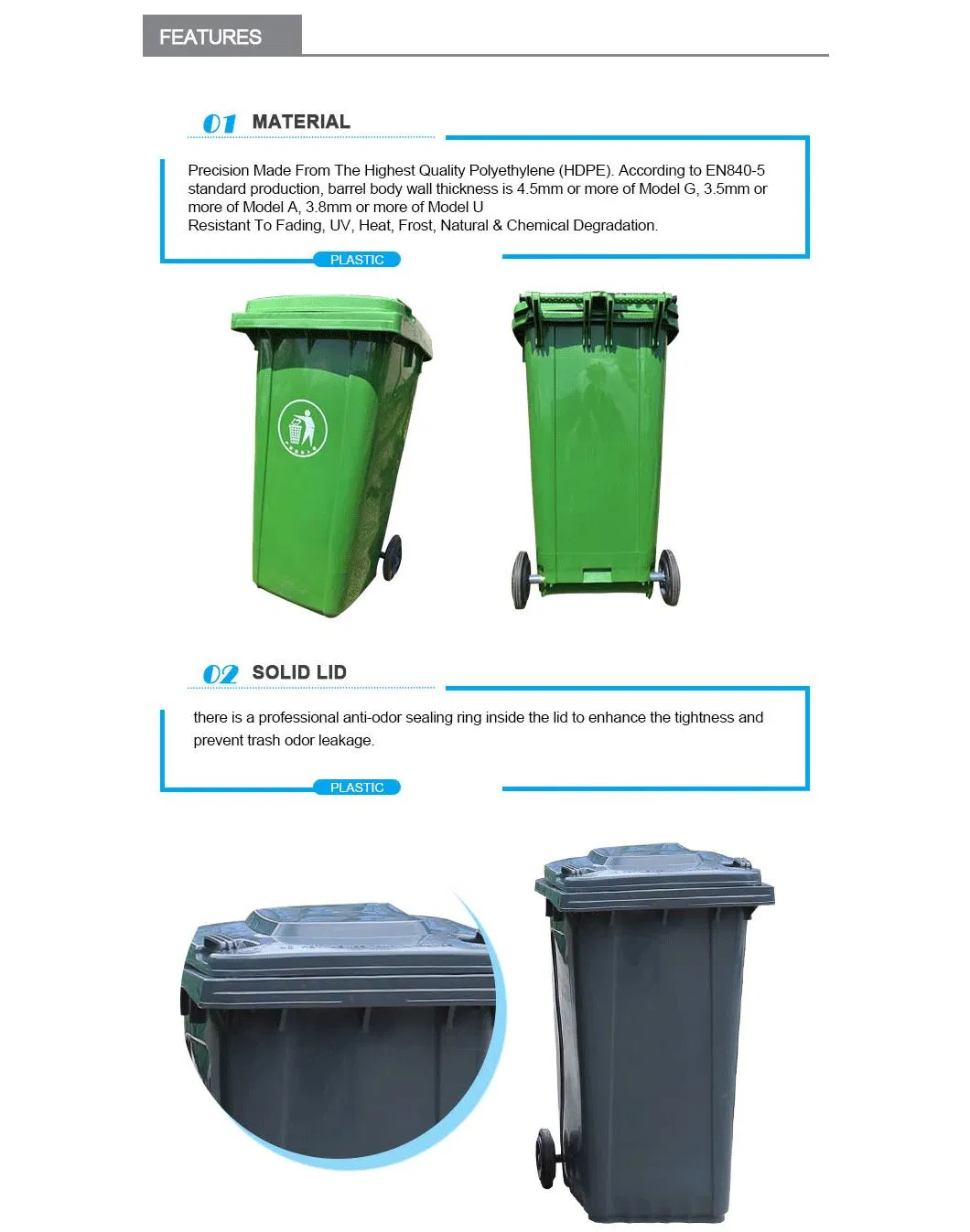Plastic Dustbin Storage Recycling Containers for Dustbin Storage